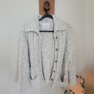 Neutral Ground Women's Cream Cable Knit Cardigan